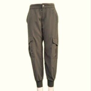 Zara khaki green cargo joggers - elastic waistband pull-on - side pockets XS